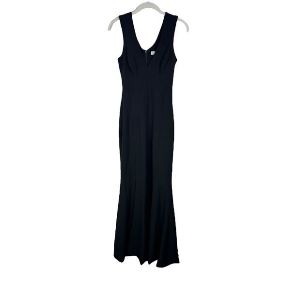 Dress the Population Sandra Plunge Crepe Trumpet Gown Black Size XS NWOT - Picture 5 of 11